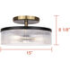 Jenner 3 Light 15 inch Black/Gold Semi-Flush Mount Ceiling Light