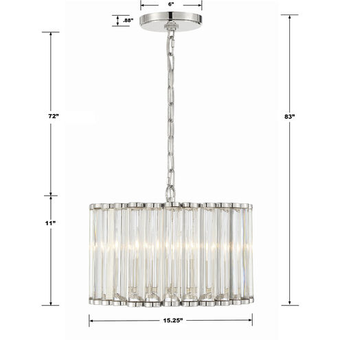 Elliot 4 Light 15.25 inch Polished Nickel Mini Chandelier Ceiling Light