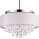 Dash 4 Light 18 inch Chrome Drum Shade Flush Mount Ceiling Light in Off White