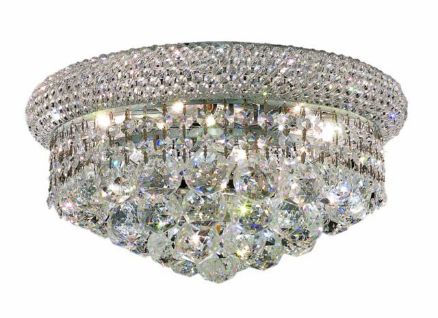 Primo 6 Light 14 inch Chrome Flush Mount Ceiling Light in Royal Cut