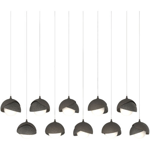 Brooklyn 10 Light 44.5 inch Dark Smoke and Natural Iron Pendant Ceiling Light in Dark Smoke/Natural Iron, Rectangular