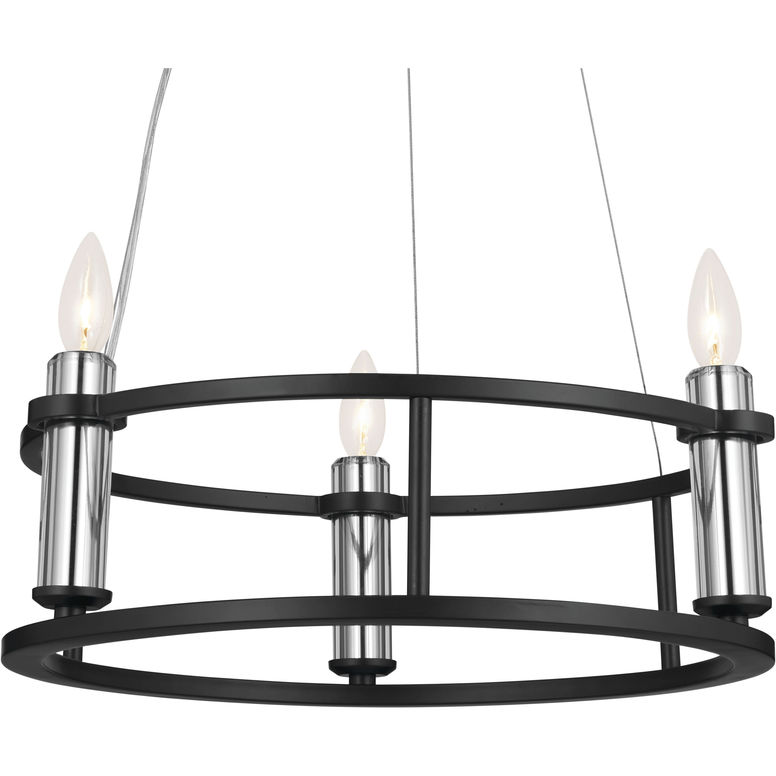 Rosalind 3 Light 19.5 inch Black Chandelier Ceiling Light