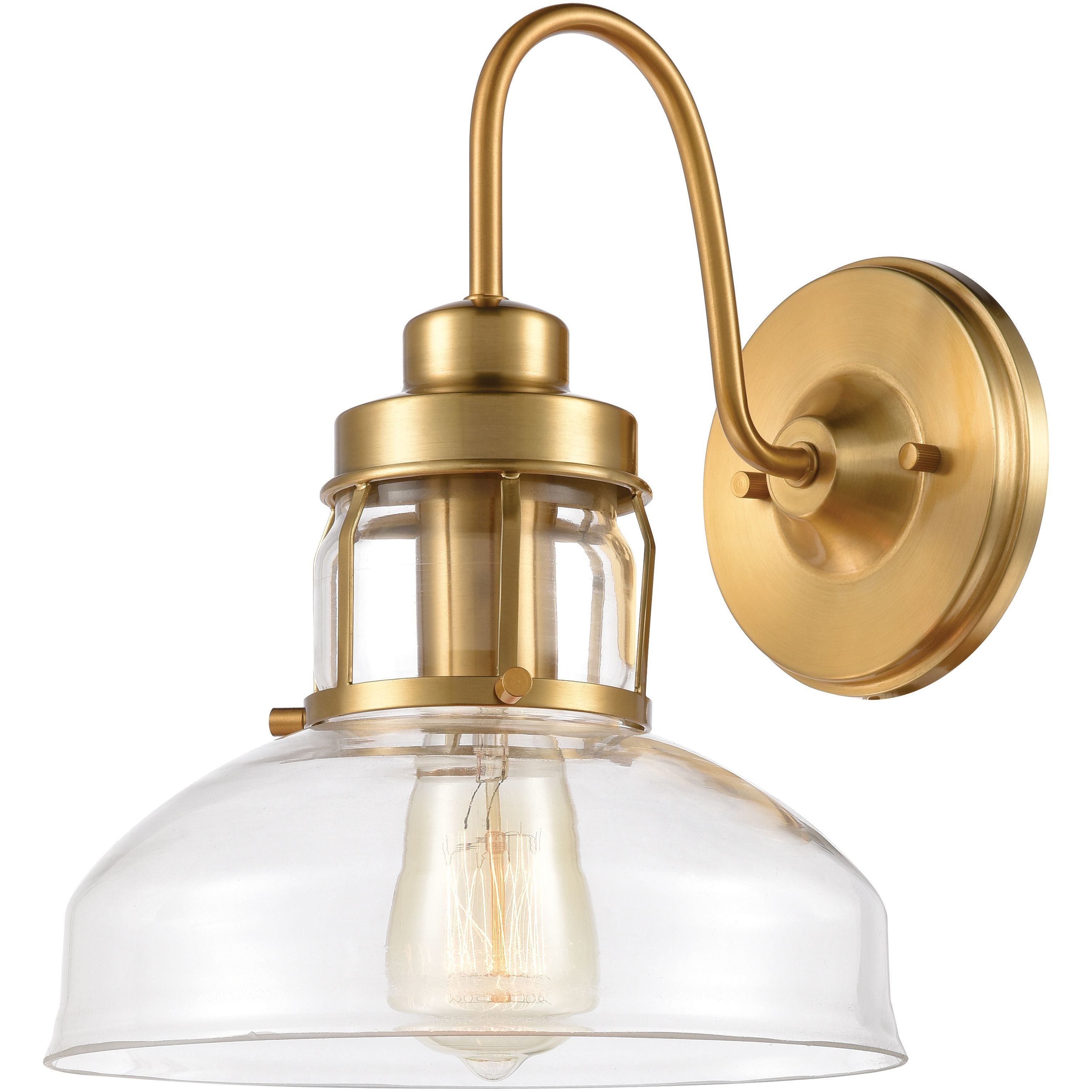 Manhattan Boutique 1 Light 9 inch Brushed Brass Sconce Wall Light