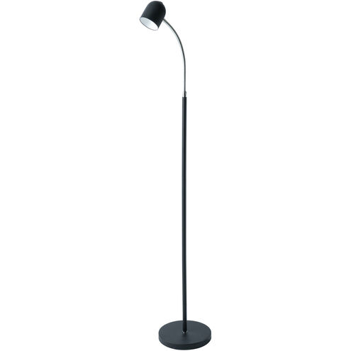 Contemporary 53 inch 5.00 watt Black Task Floor Lamp Portable Light, Gooseneck