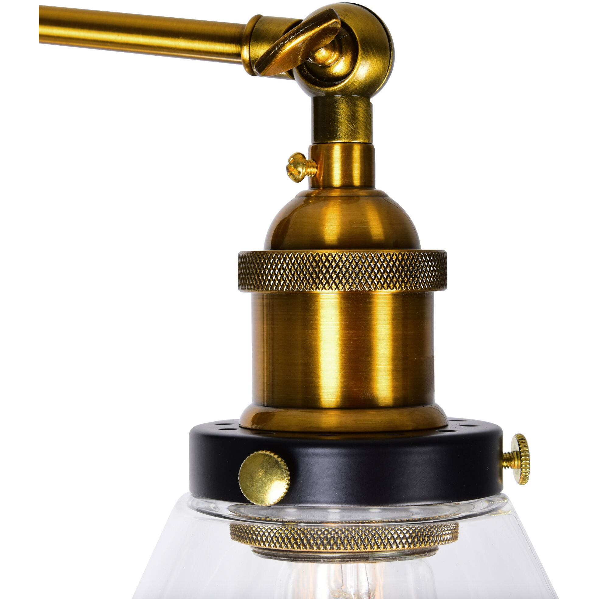 Eustis 2 Light 15 inch Black and Gold Brass Wall Light