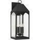 Burton 4 Light 26 inch Black Outdoor Wall Lantern