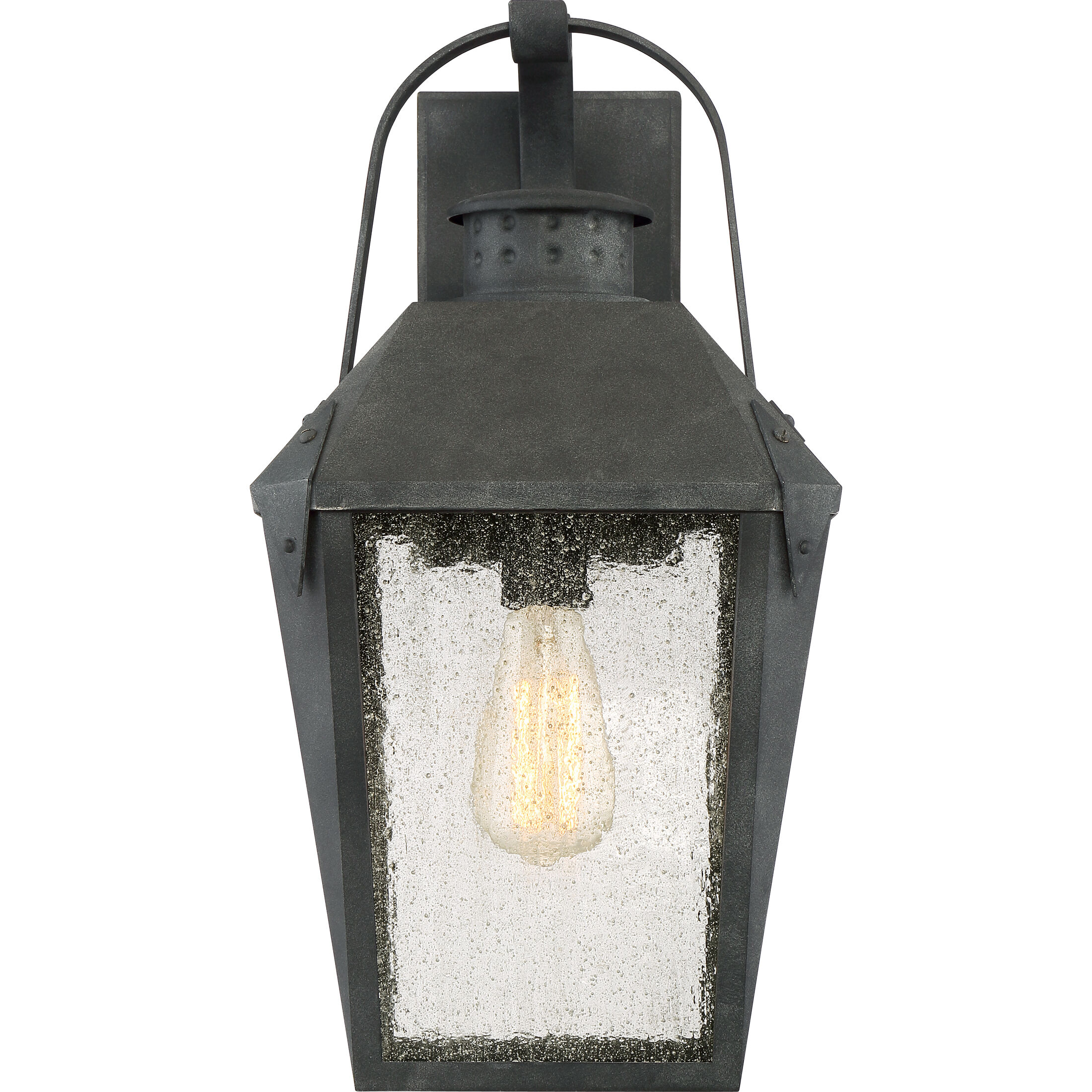 Carriage 1 Light 19 inch Mottled Black Outdoor Wall Lantern