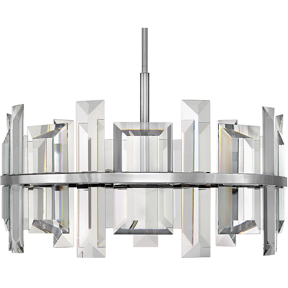 Odette LED 30 inch Polished Nickel Chandelier Ceiling Light, Semi-Flush Mount