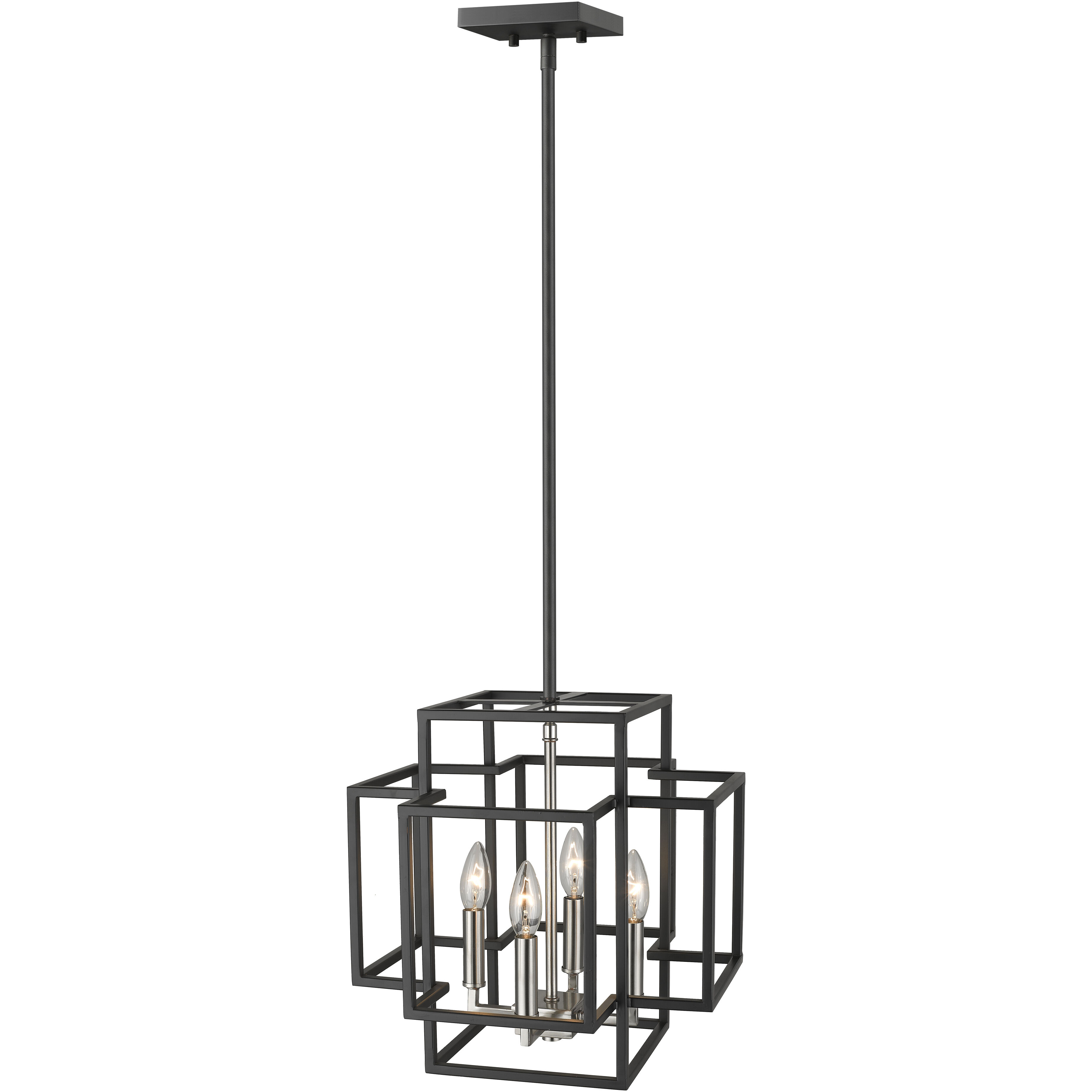 Titania 4 Light 14 inch Black and Brushed Nickel Pendant Ceiling Light