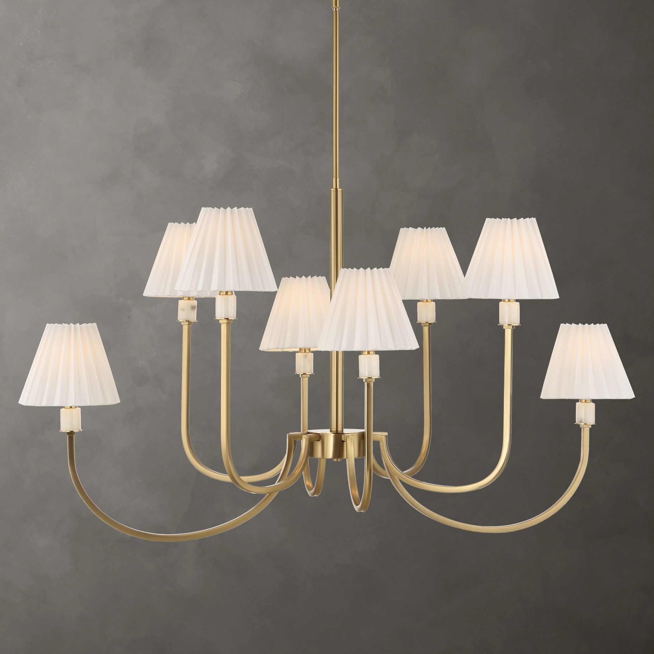 Poppins 8 Light 45 inch Warm Brass Chandelier Ceiling Light
