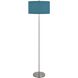Cromwell 58.75 inch 150.00 watt Brushed Steel Floor Lamp Portable Light in Blue Linen