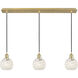 Ballston White Mouchette 3 Light 37.5 inch Satin Gold Linear Pendant Ceiling Light