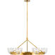 AERIN Carola LED 36 inch Hand-Rubbed Antique Brass Ring Chandelier Ceiling Light in Clear Glass, Large