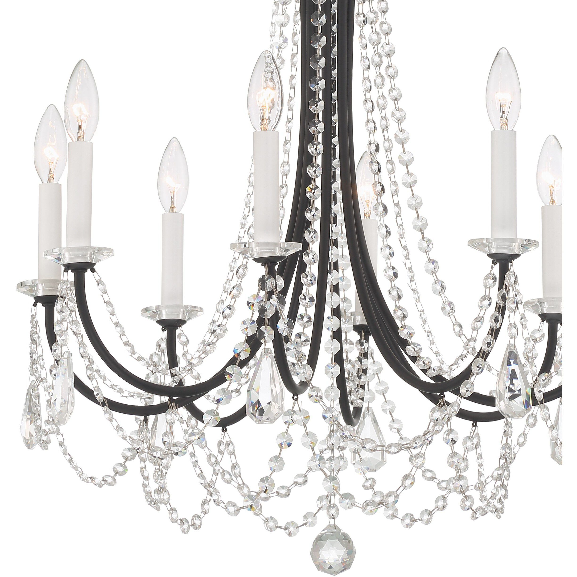 Karrington 8 Light 26 inch Matte Black Chandelier Ceiling Light
