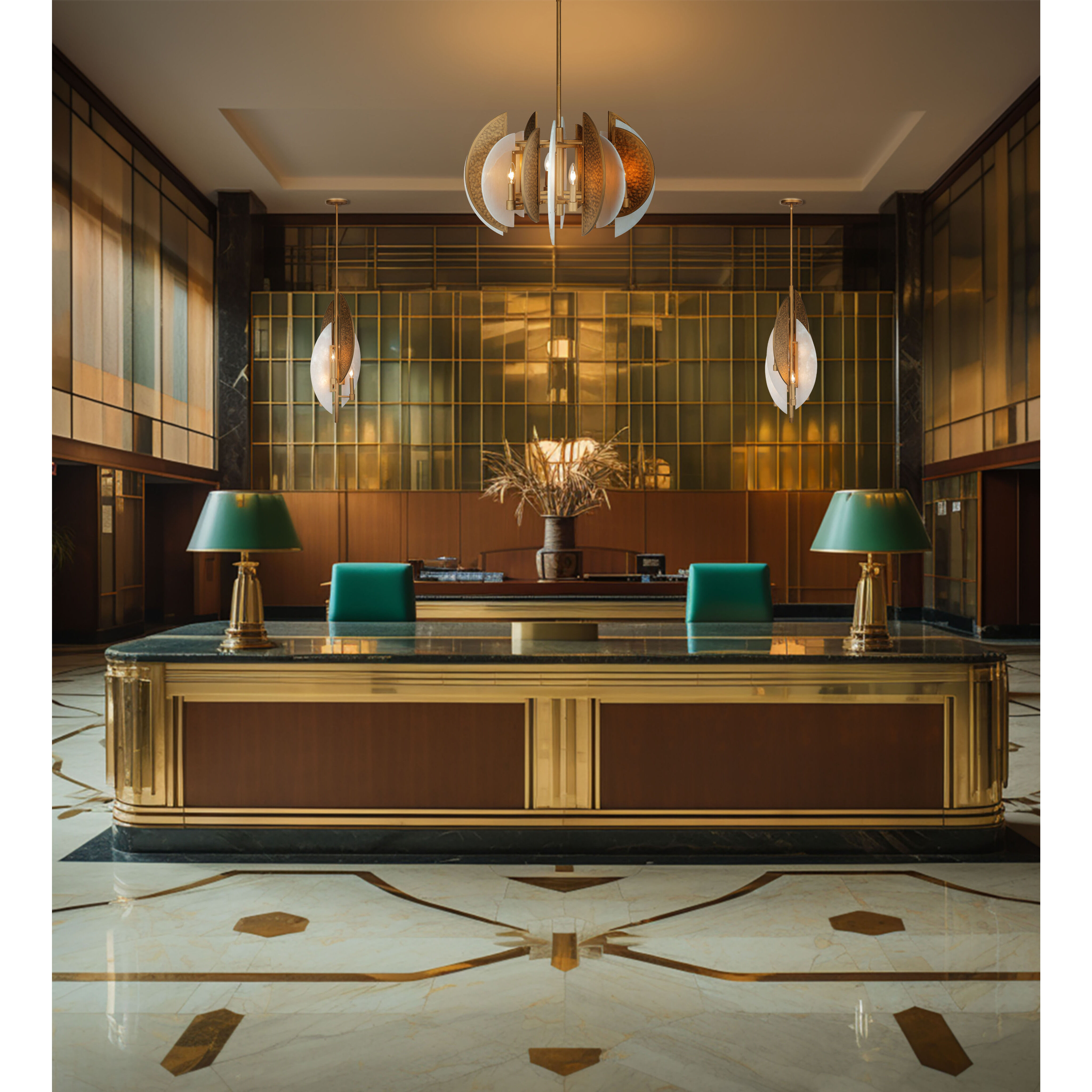 Saint Martin 4 Light 14 inch Ashen Gold Pendant Ceiling Light