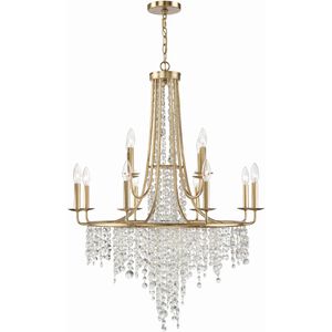 Gabrielle 12 Light 30 inch Antique Gold Chandelier Ceiling Light