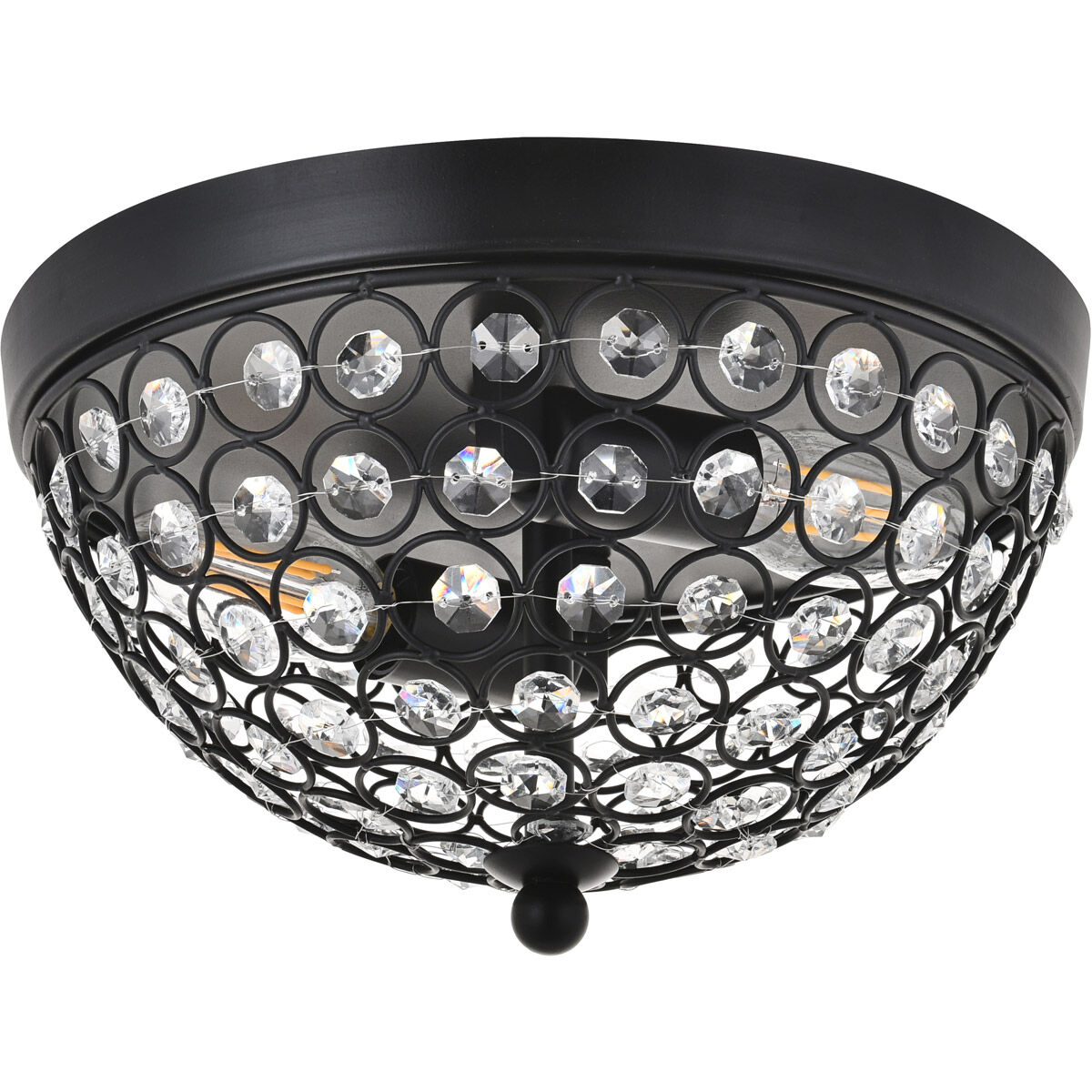 Taye 2 Light 10 inch Matte Black Flush Mount Ceiling Light