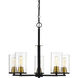 Pasadena 5 Light 26 inch Matte Black/Heirloom Bronze Chandelier Ceiling Light