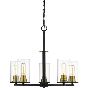 Pasadena 5 Light 26 inch Matte Black/Heirloom Bronze Chandelier Ceiling Light