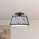 Alora Mood Scout 1 Light 13.25 inch Matte Black and Blue Linen Semi-Flush Mount Ceiling Light