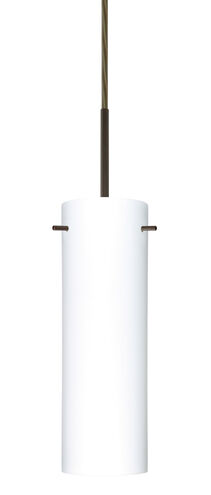 Copa 1 Light Bronze Pendant Ceiling Light in Opal Matte Glass, Halogen