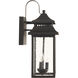 Crossbend 3 Light 20 inch Dark Bronze Gilded Outdoor Wall Mount