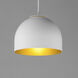 Foster LED 9.75 inch White with Gold Mini Pendant Ceiling Light in White/Gold