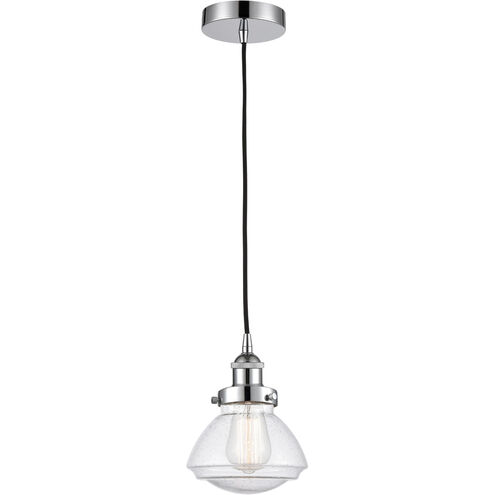 Edison Olean LED 7 inch Polished Chrome Mini Pendant Ceiling Light