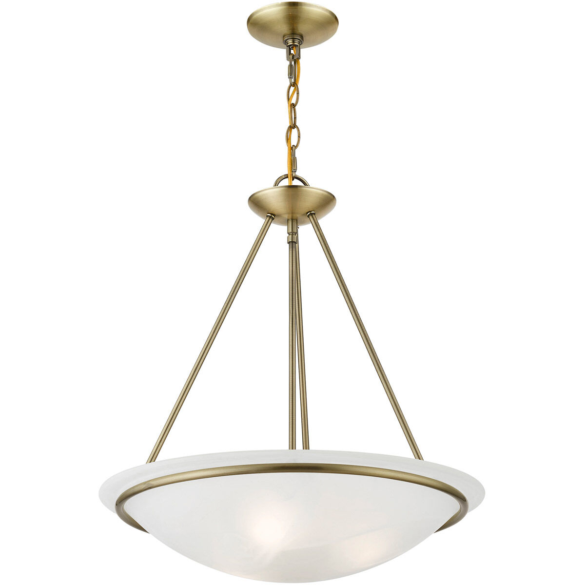 Newburgh 3 Light 20 inch Antique Brass Pendant Chandelier Ceiling Light