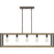 Finn 5 Light 42 inch Rustic Black Island Light Ceiling Light