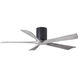 Atlas Irene-5H 52 inch Matte Black with Barnwood Tone Blades Ceiling Mount Paddle Fan in Barn Wood, Flush Mounted