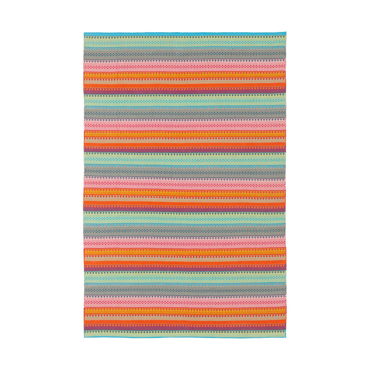 Maritime 36 X 24 inch Bright Pink/Sky Blue/Saffron/Charcoal/Coral Outdoor Rug, Rectangle