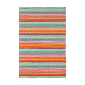 Maritime 36 X 24 inch Bright Pink/Sky Blue/Saffron/Charcoal/Coral Outdoor Rug, Rectangle
