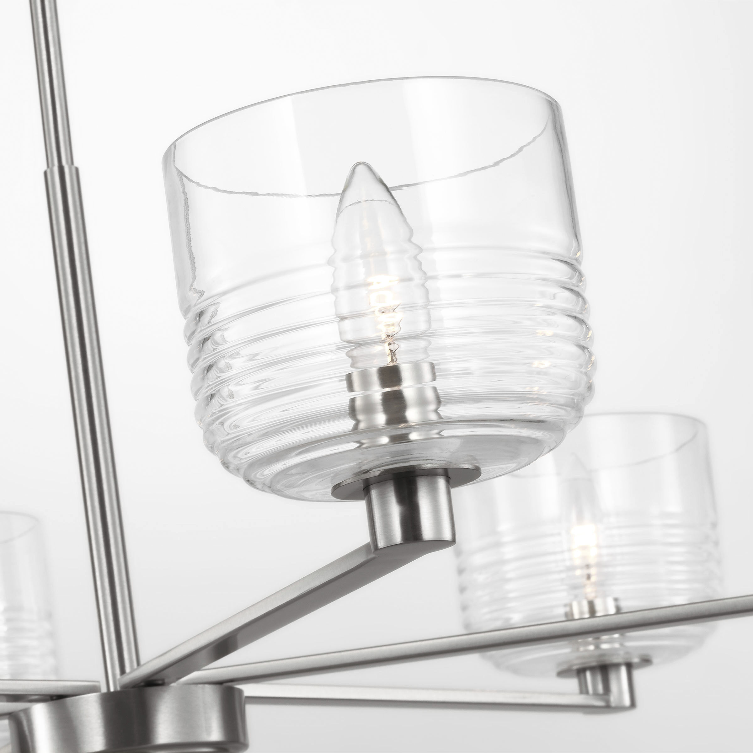 Drew & Jonathan Lochdale 6 Light 33.88 inch Brushed Nickel Chandelier Ceiling Light, Large