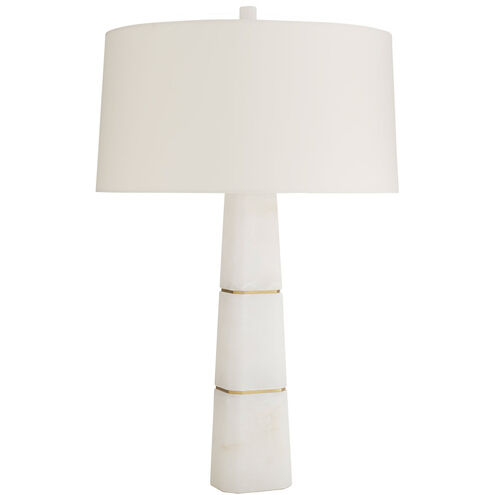 Dosman 31 inch 150 watt Snow Marble and Antique Brass Table Lamp Portable Light