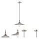 Vintage 1 Light 14 inch Polished Nickel Pendant Ceiling Light