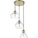 Destry 3 Light 19 inch Satin Gold Pendant Ceiling Light