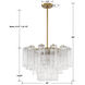 Addis 9 Light 22 inch Aged Brass Chandelier Ceiling Light in Tronchi Glass Clear