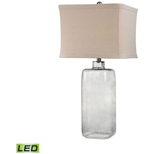 Hammered Glass 31 inch 9.5 watt Gray Table Lamp Portable Light in LED