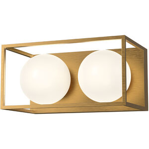 Amelia 2 Light 12.63 inch Aged Gold Bath Vanity Wall Light in Aged Brass