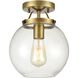 Bernice 1 Light 9 inch Brushed Antique Brass Semi Flush Mount Ceiling Light