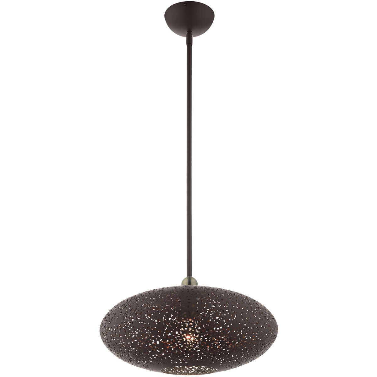 Charlton 1 Light 15.88 inch Bronze with Antique Brass Accents Pendant Ceiling Light