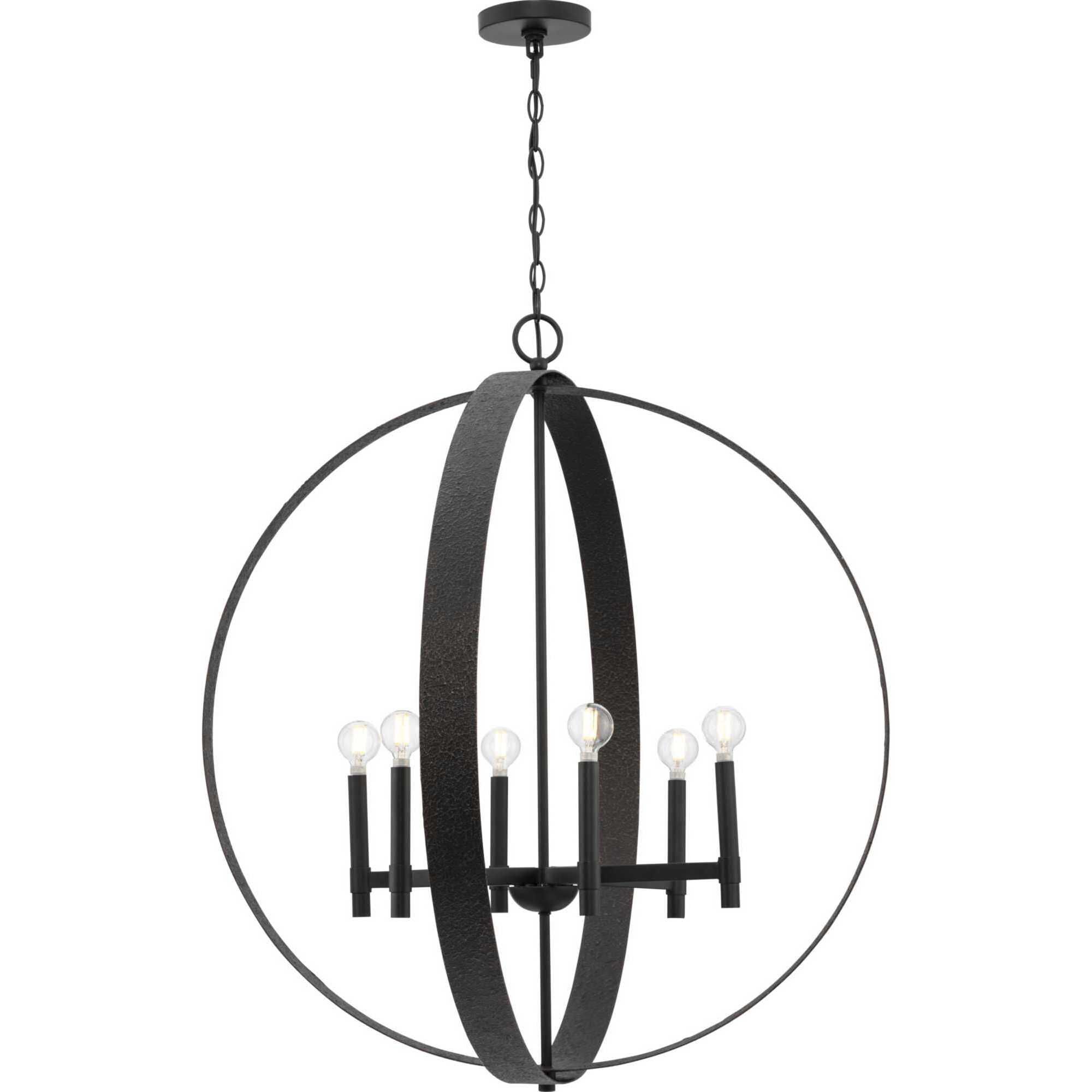 Allegheny 6 Light 32 inch Matte Black Chandelier Ceiling Light, Design Series