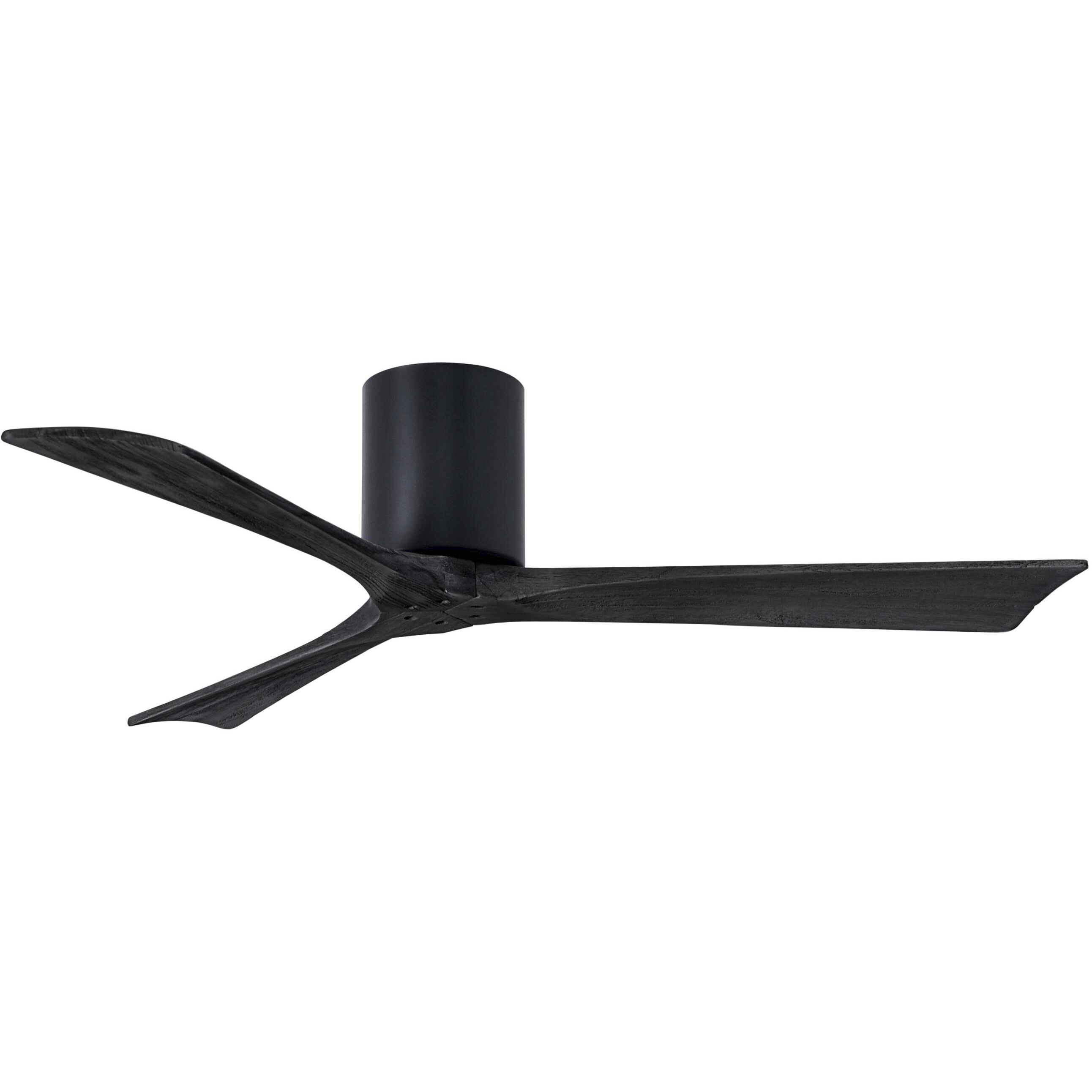 Atlas Irene-3H 52 inch Matte Black Flush Mount Paddle Fan, Flush Mounted