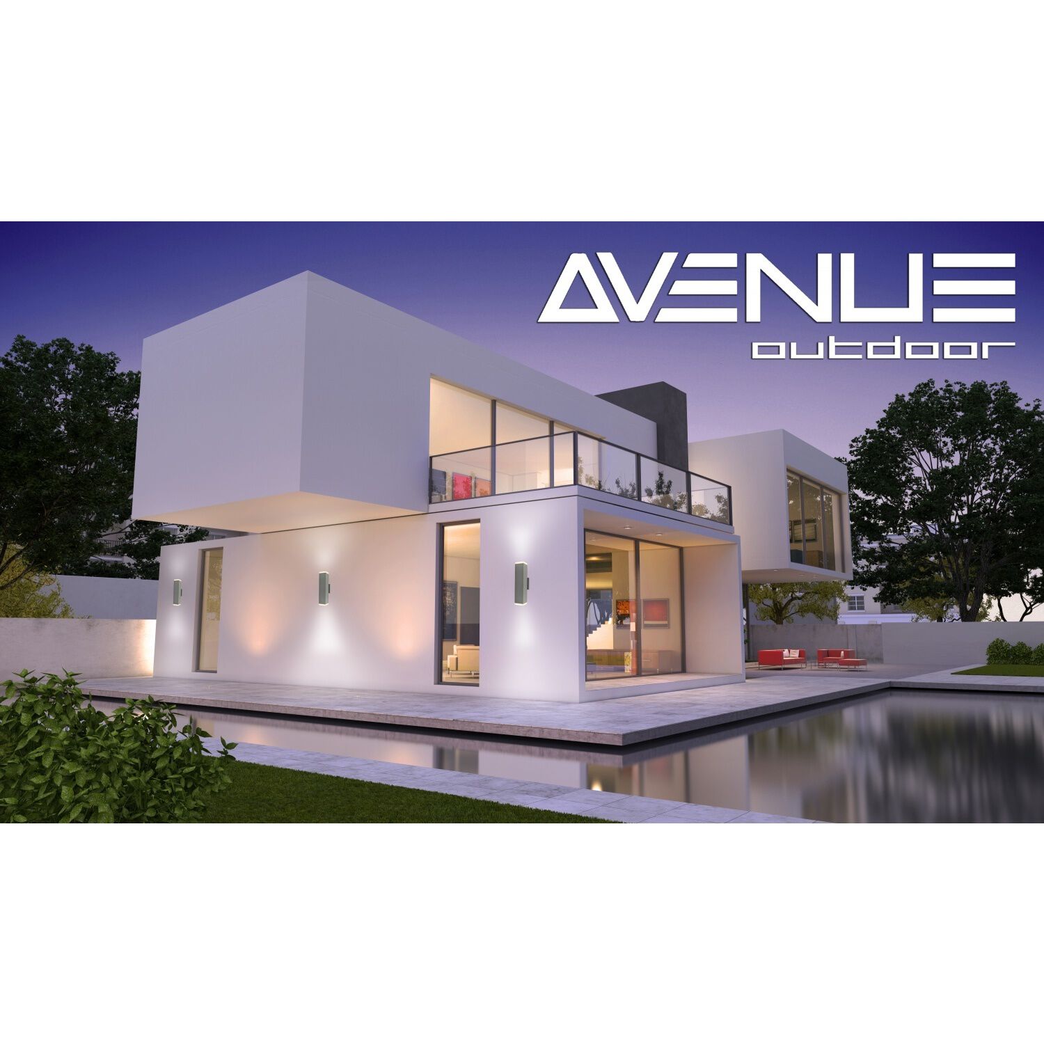 Avenue Outdoor LED 12 inch Silver Outdoor Wall Mount