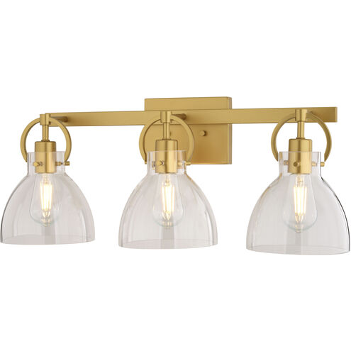 Ogden 3 Light 25.5 inch Gold Bathroom Vanity Wall Light