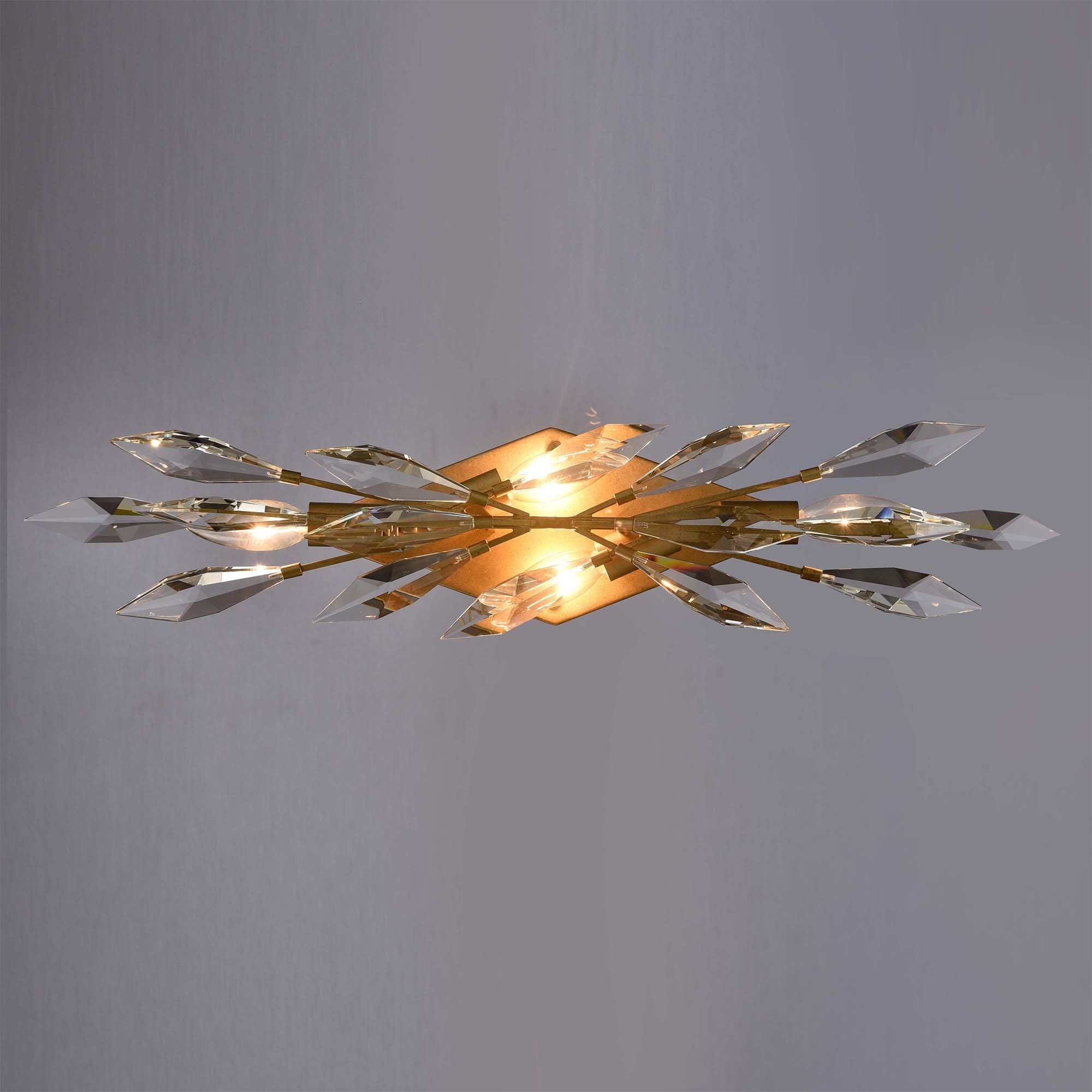 Crystal Fusion 4 Light 25.5 inch Peruvian Gold Bath Vanity Wall Light