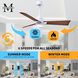 Atlas Alessandra-LK 72 inch Matte White with Walnut Blades Indoor/Outdoor Ceiling Fan