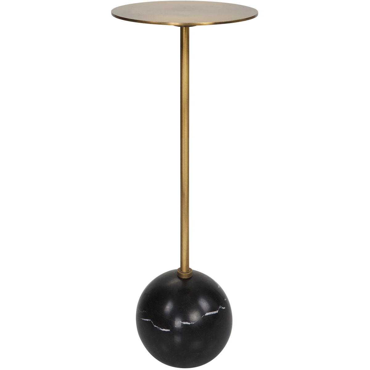 Gimlet 22 X 9 inch Black Marble and Brushed Brass Drink Table