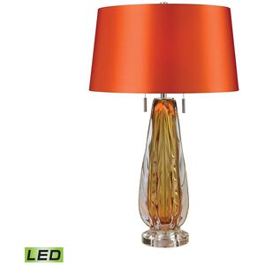 Modena 26 inch 9.50 watt Amber with Clear Table Lamp Portable Light in LED